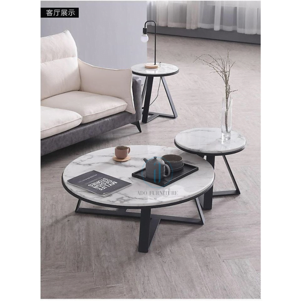 Bàn trà/ Bàn sofa cặp mặt đá Ado 043