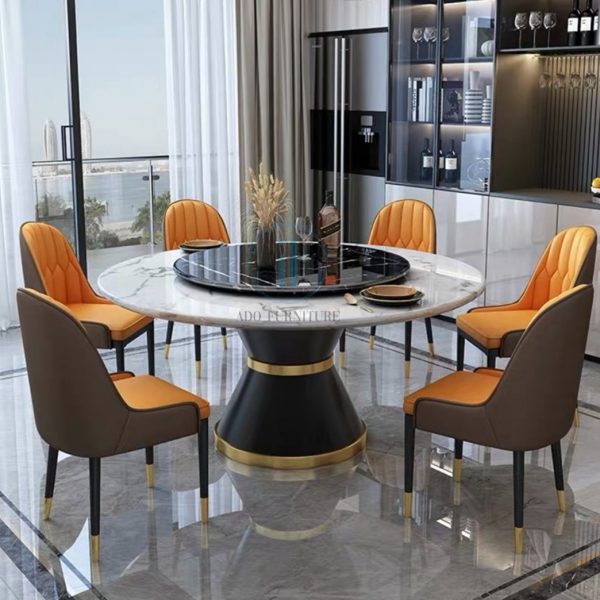 Bộ bàn ăn mặt đá 006 (6 ghế) NK