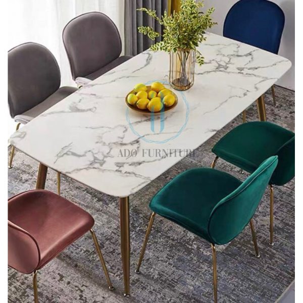 Bộ bàn ăn mặt đá Cẩm thạch 003 (4 ghế) NK
