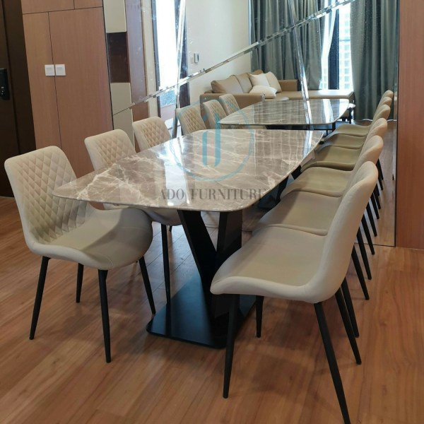 Bộ bàn ăn mặt đá Ceramic 018 (4 ghế) NK