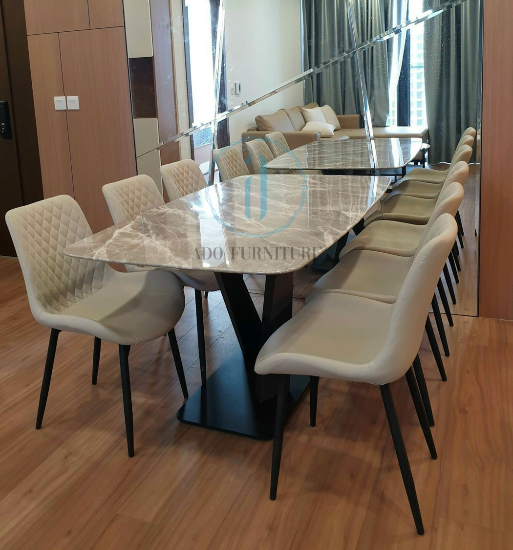 Bộ bàn ăn mặt đá Ceramic 018 (4 ghế) NK