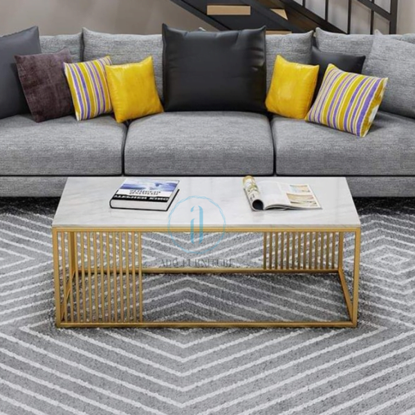 Bàn trà/ bàn sofa chữ nhật mặt đá Ado 013