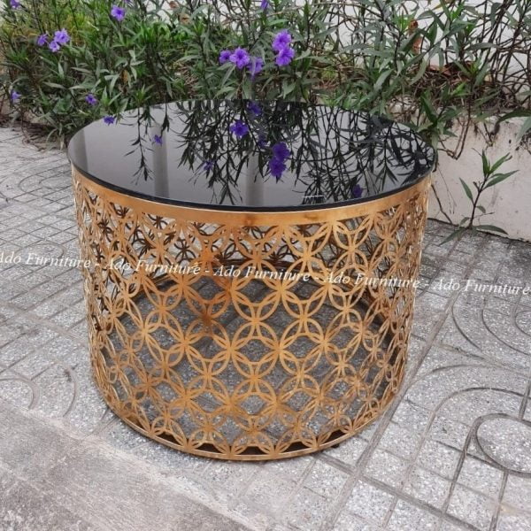 Bàn trà/ Bàn sofa inox cnc mạ PVD cao cấp Ado 018