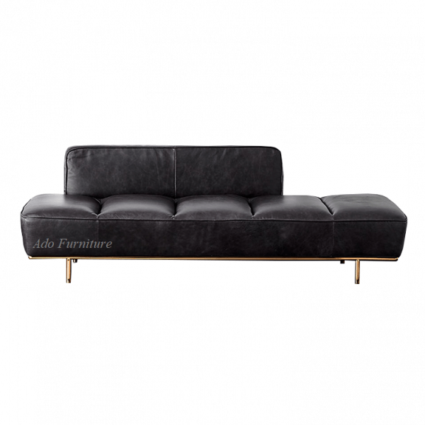 Sofa băng da công nghiệp - chân mạ SB021