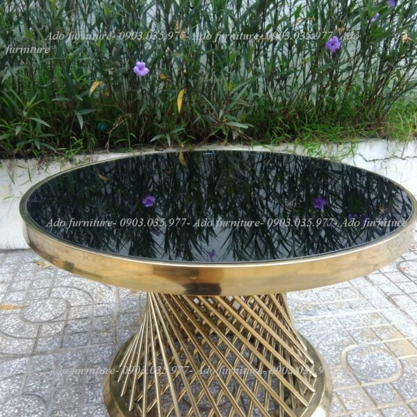 Bàn sofa/ Bàn trà inox gia công mạ PVD 01