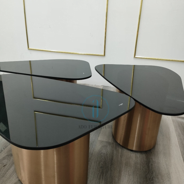 bàn sofa inox mạ vàng