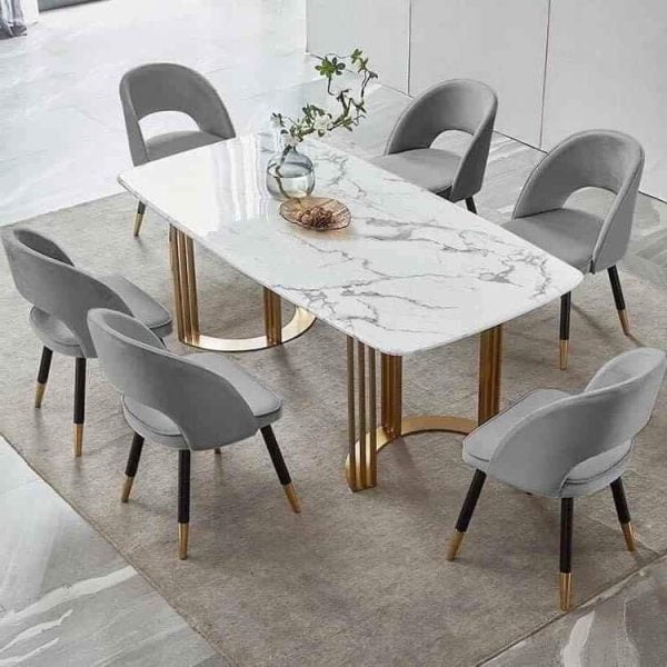 bàn ăn mặt đá hiện đại ado furniture