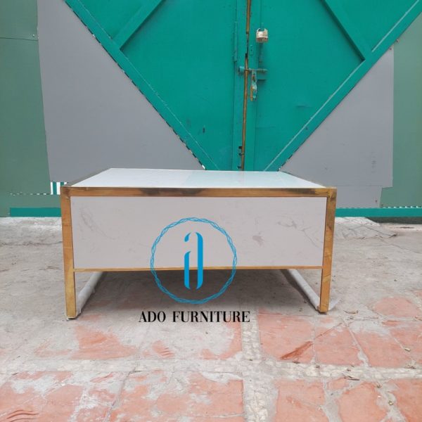 Gia công bàn sofa inox mạ vàng mặt đá