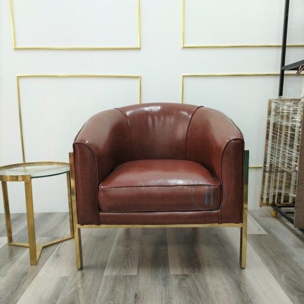 Ghế sofa đơn khung inox mạ